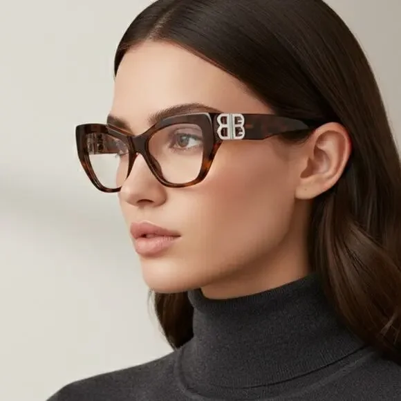 New! Balenciaga BB0312O 006 Tortoise Shell Women's Glasses, Authentic - Picture 3 of 7